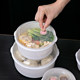 Three-piece set of microwave heating bowls