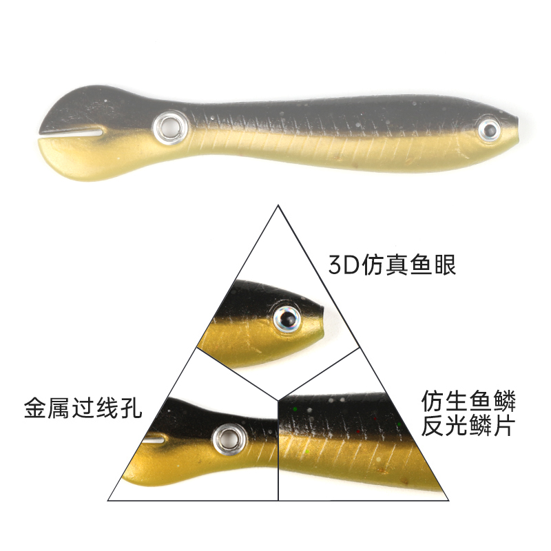 绑好带钩钓组暴躁浪泥鳅路亚假饵软饵抽动抽搐鱼翘嘴鲈鱼鳜鱼淡水 - 图1