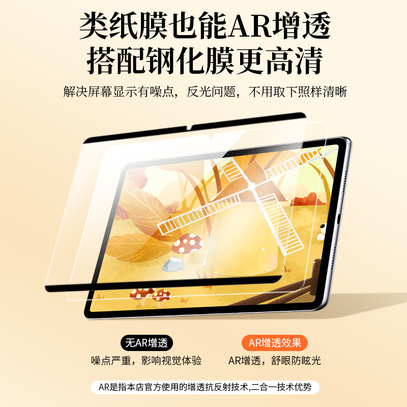 适用华为matepad11类纸膜matepadair钢化matepadpro13.2寸10.4平板M6荣耀10.8可拆卸MatePadSE磨砂V8pro保护9-图2