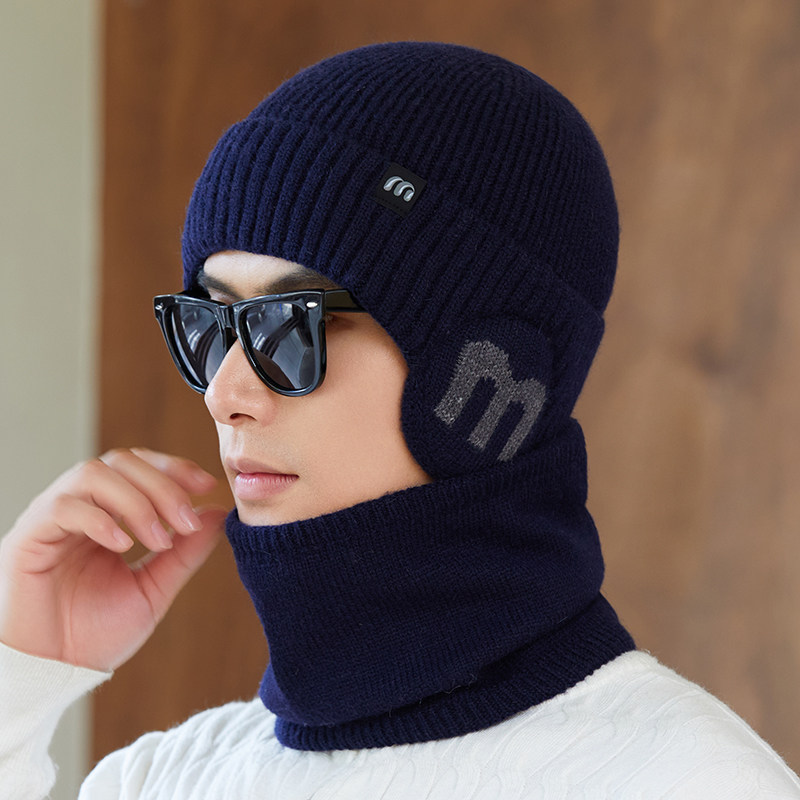 帽子男款秋冬季保暖毛线帽户外骑行护耳冷帽加绒加厚针织帽男士潮,淘宝优惠券,粉丝福利购,淘宝优惠卷