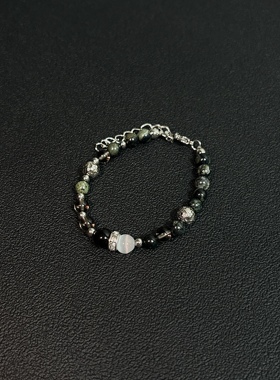 小心袖口 Vintage中古天然石手链复古百搭男女手串小众设计感手饰