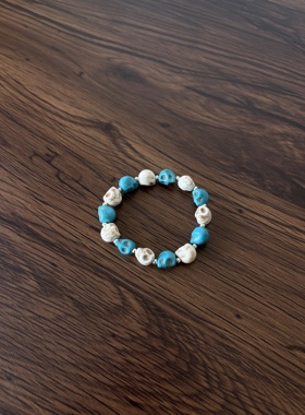 小心袖口 中古Vintage天然石珠手链男女小众简约日常通勤情侣配饰