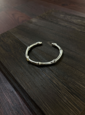 小心袖口 25AW Vintage中古竹节蜘蛛手镯小众设计高级感钛钢手环