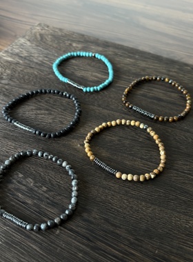 小心袖口 中古Vintage沉香手链小众简约男女搭配串珠日常百搭配饰