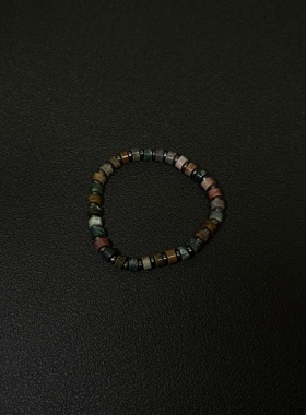 小心袖口 Vintage中古天然印度血石波西米亚编织手链复古百搭手串