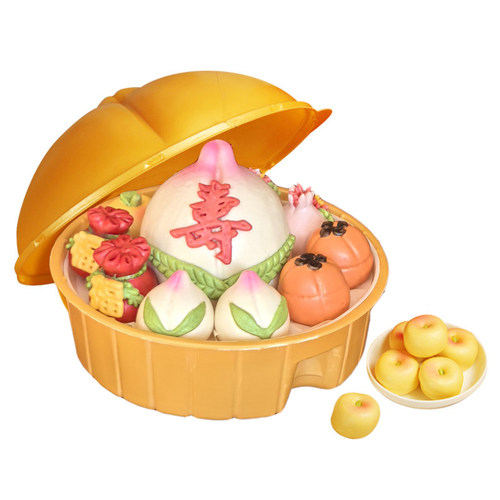 自加热迎鹊堂大寿桃馒头山东胶东花馍馍饽饽老人生日礼盒祝寿寿包 - 图3