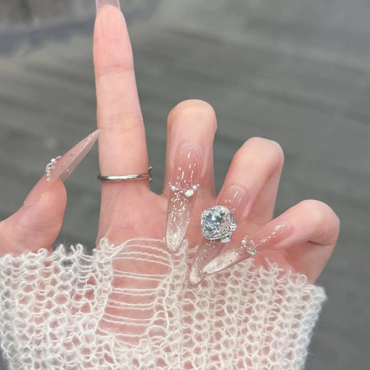 【冰莓式】手工穿戴甲法式粉色猫眼细闪亮片氛围感爆闪显白美甲贴,淘宝优惠券,粉丝福利购,淘宝优惠卷