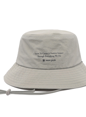 【SnowPeak雪峰正品春夏新款字母印花户外防晒渔夫盆帽S26ZUCHA18