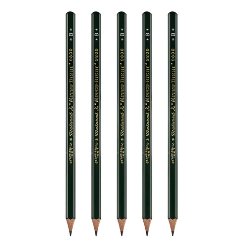 uni三菱铅笔素描铅笔9800绘画专业书写2b/hb/2h/4b套装炭笔学生日本素描铅笔美术生专用2比铅笔考研速干笔6b-图0