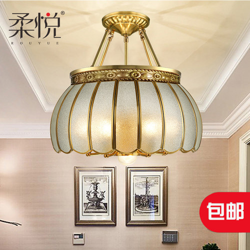 柔悦灯饰全铜欧式轻奢吊灯餐厅简约现代过道灯卧室入户走廊阳台灯 - 图1