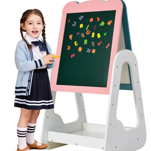 七巧板无尘儿童画画板家用磁性小黑板支架式可擦涂鸦宝宝写字白板