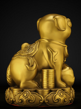 金钱狗铜狗如意旺狗摆件生肖狗补西北缺角守家摆件