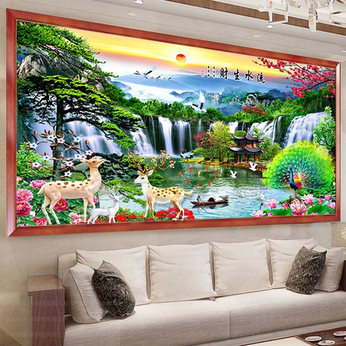 Cross -STITCH 2024 Новая линейная вышивка Большая гостиная Добро пожаловать атмосферу сосновой ландшафты, ремесленник, вышитая вода, чтобы заработать деньги