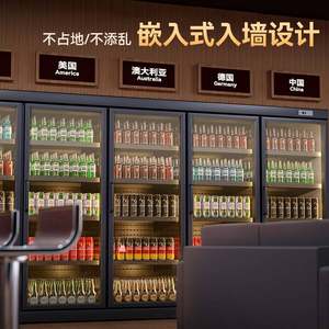 华尔啤酒柜冷藏展示柜公社酒吧啤酒冰柜商用立式冰箱啤酒墙定做