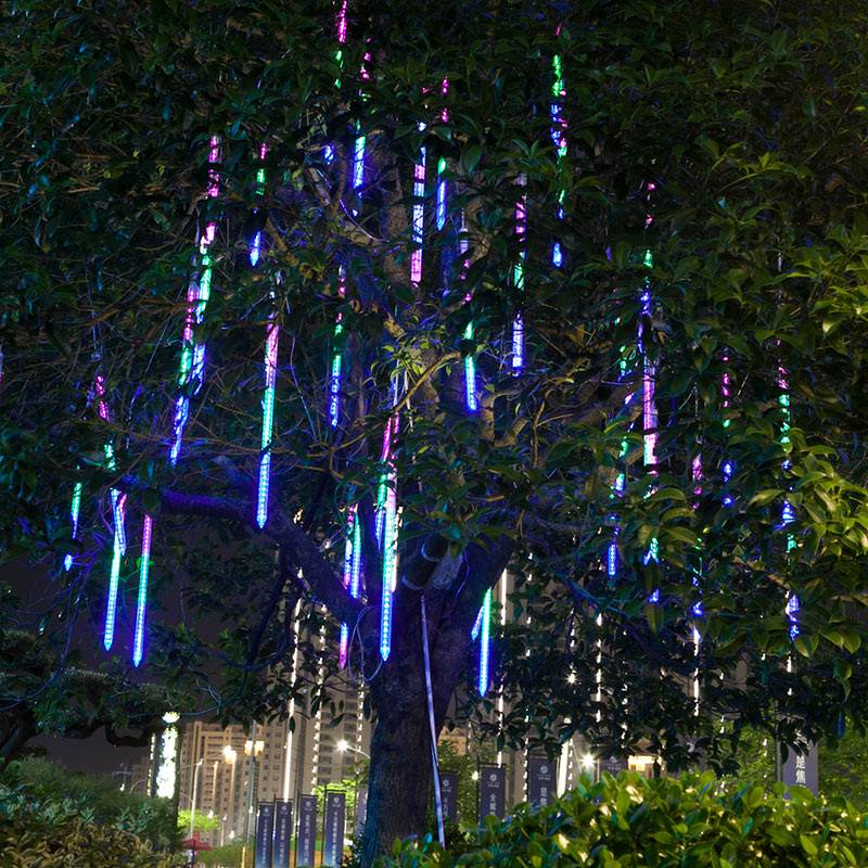 流星雨led灯条彩灯闪灯串灯户外景观夜市亮化装饰树灯树灯景观灯-图0