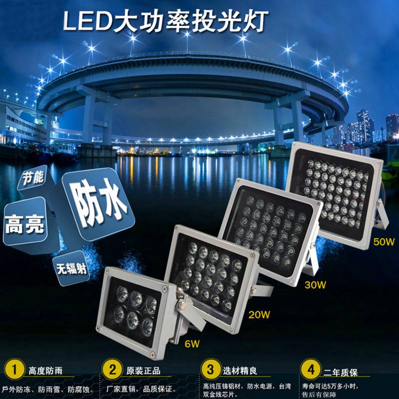 低压投光灯led户外鱿鱼直流12v24V36伏船用超亮防水聚光探照射灯 - 图0