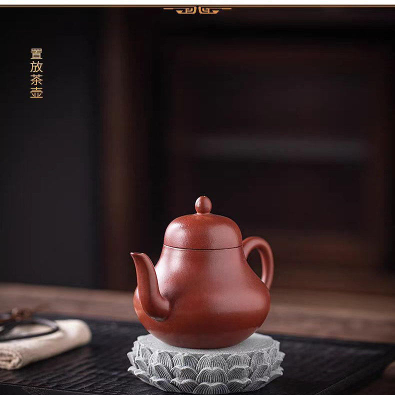 青砂石创意莲花台底座加高石头座中式盖置茶托杯垫书房镇纸桌摆件,淘宝优惠券,粉丝福利购,淘宝优惠卷