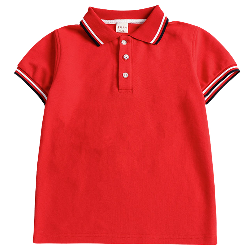 儿童班服校服中小学生男童女童短袖T恤POLO衫夏装运动纯棉学院风