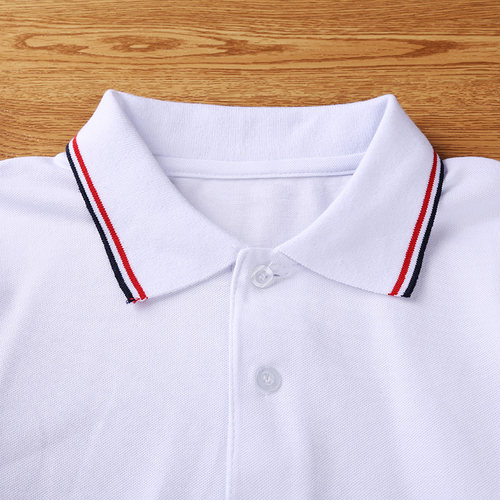 儿童校服男童女童长袖T恤POLO衫加绒秋中小学生白色纯棉学院童装 - 图0