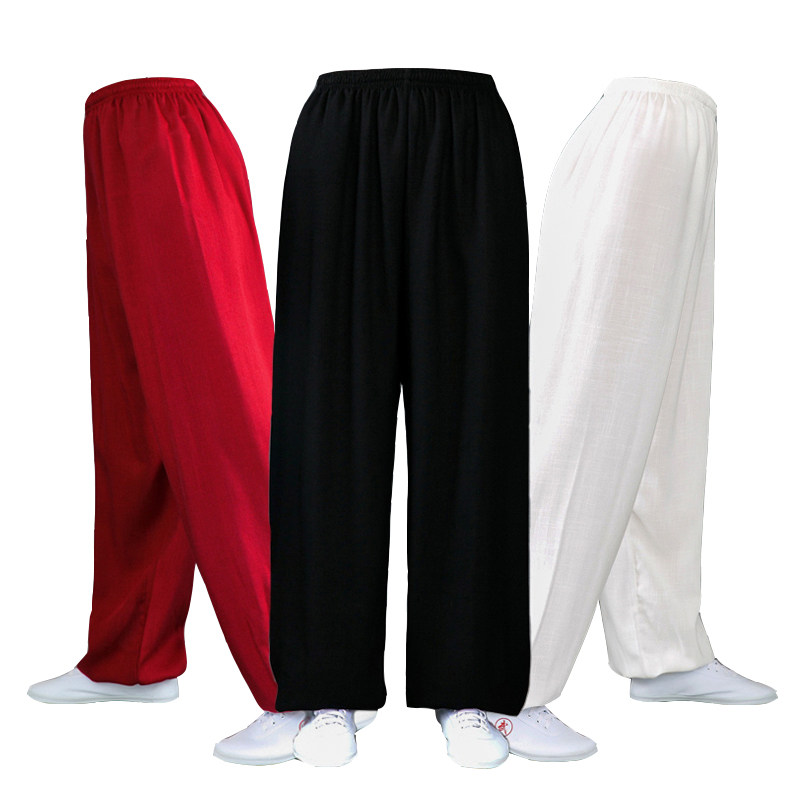 棉麻太极裤男太极服女春夏季太极拳服装晨练裤练功裤武术裤灯笼裤,淘宝优惠券,粉丝福利购,淘宝优惠卷