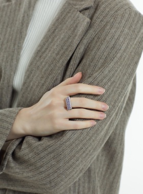 NothingButMini错层锆石水晶戒指