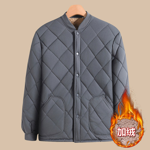 中老年人男士棉袄外套爸爸冬季加绒加厚棉衣内胆宽松爷爷保暖棉服 - 图2
