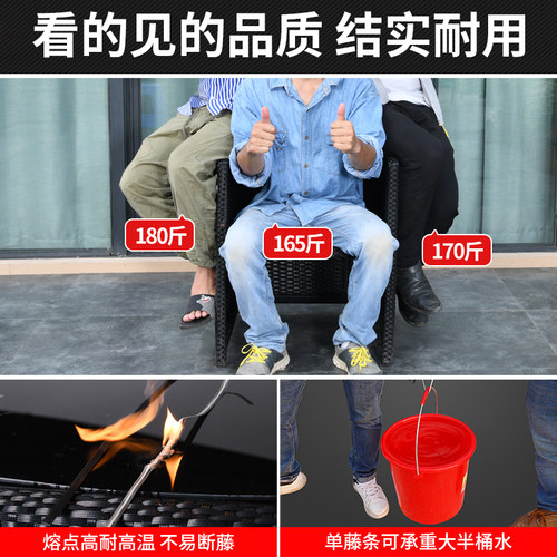 藤朝庭院子收纳户外桌椅藤编组合露天阳台花园室外休闲省空间桌椅 - 图3