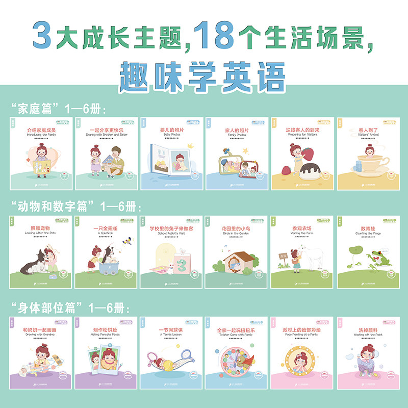 乔乔和乔治双语情景绘本 基础级第一辑套装18册3-6-9岁儿童学习英语发音英文学习启蒙早教益智趣味学习英语绘本图画故事书