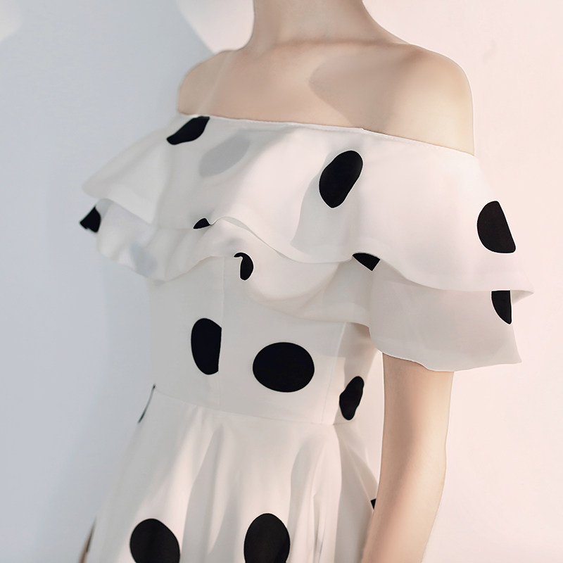 法式宴会晚礼服女新款波点连衣裙 菲格菲依礼服/晚装