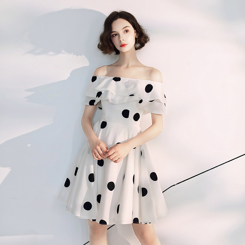 法式宴会晚礼服女新款波点连衣裙 菲格菲依礼服/晚装