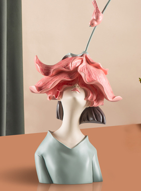 北欧少女艺术摆件现代客厅卧室电视柜酒柜房间布置工艺装饰品摆设