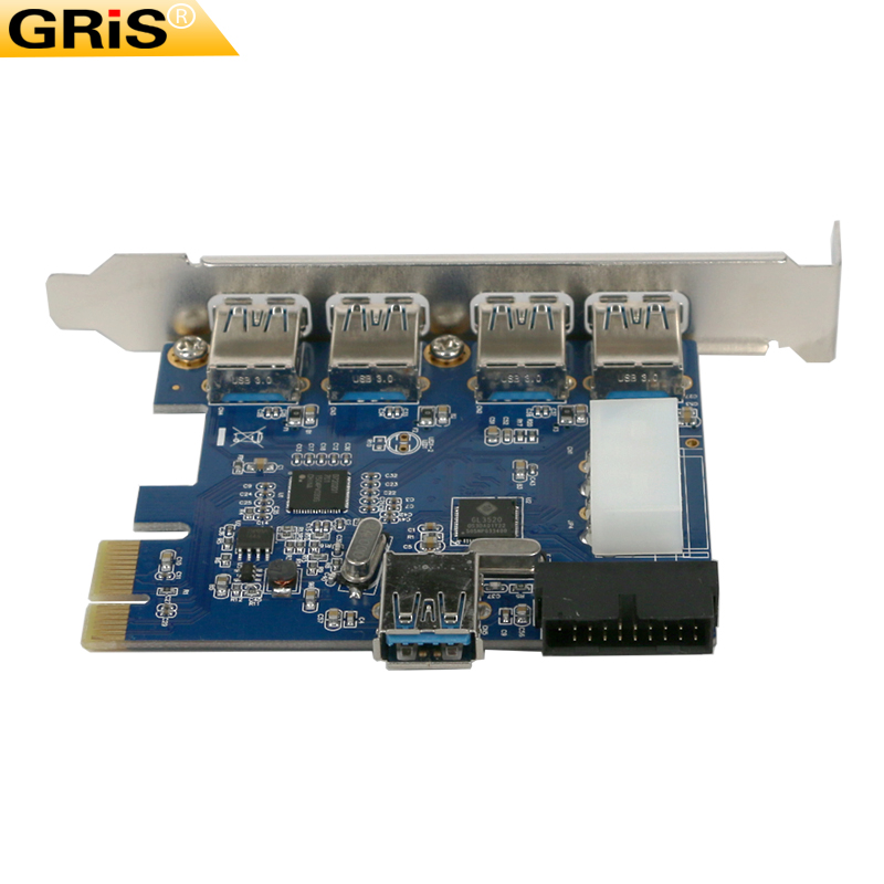 GRIS PCI-E3.0转换线台式机7口USB电脑机箱19P前置面板光驱连接器-图3