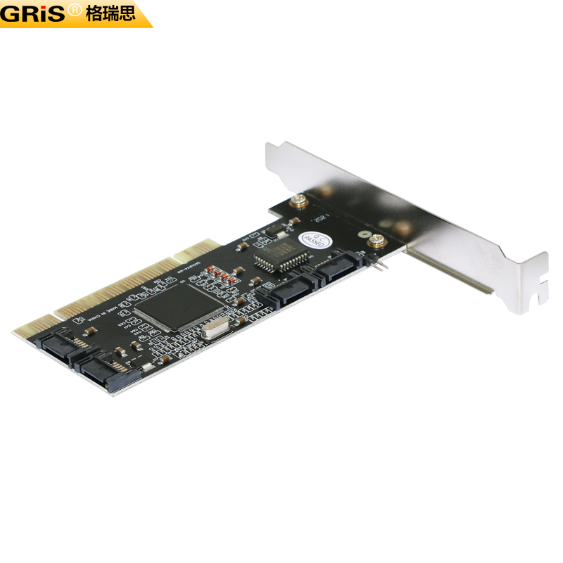 GRIS 台式机PCI转SATA II阵列卡服务器PCI-E电脑RAID5 10硬盘系统扩展卡支持RAID 0,1,0+1,5功能SIL3114芯片 - 图1