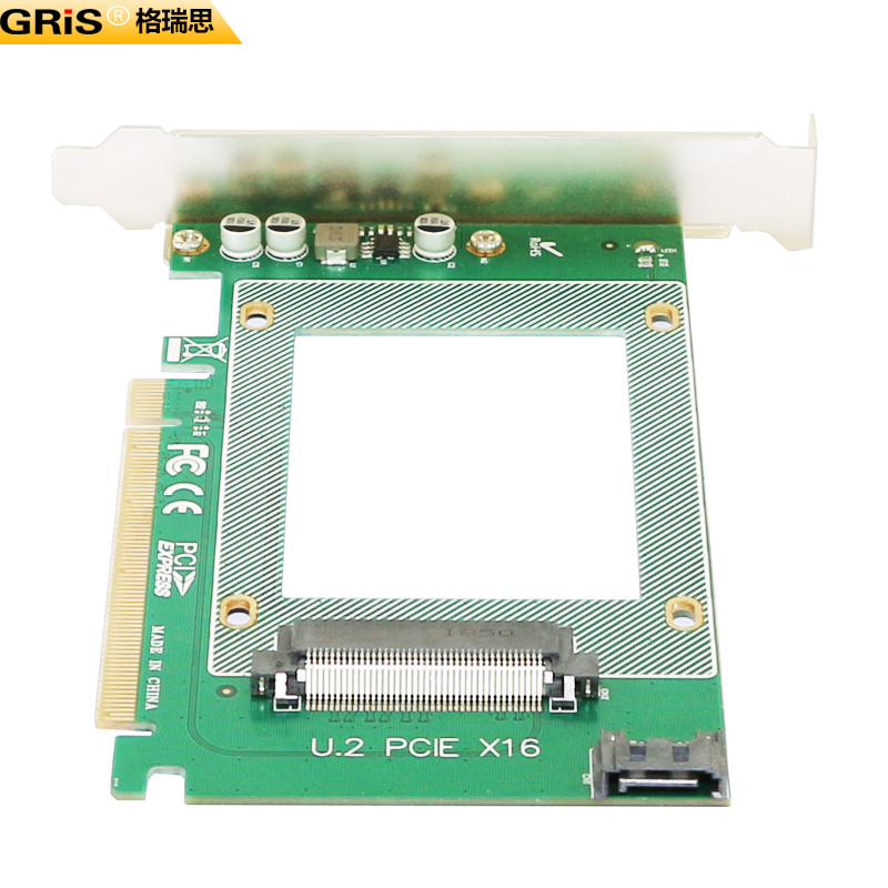 GRIS SSD固态硬盘U.2 SFF-8639 PCI-E3.0 X16 NVME连线SAS转接卡 - 图2