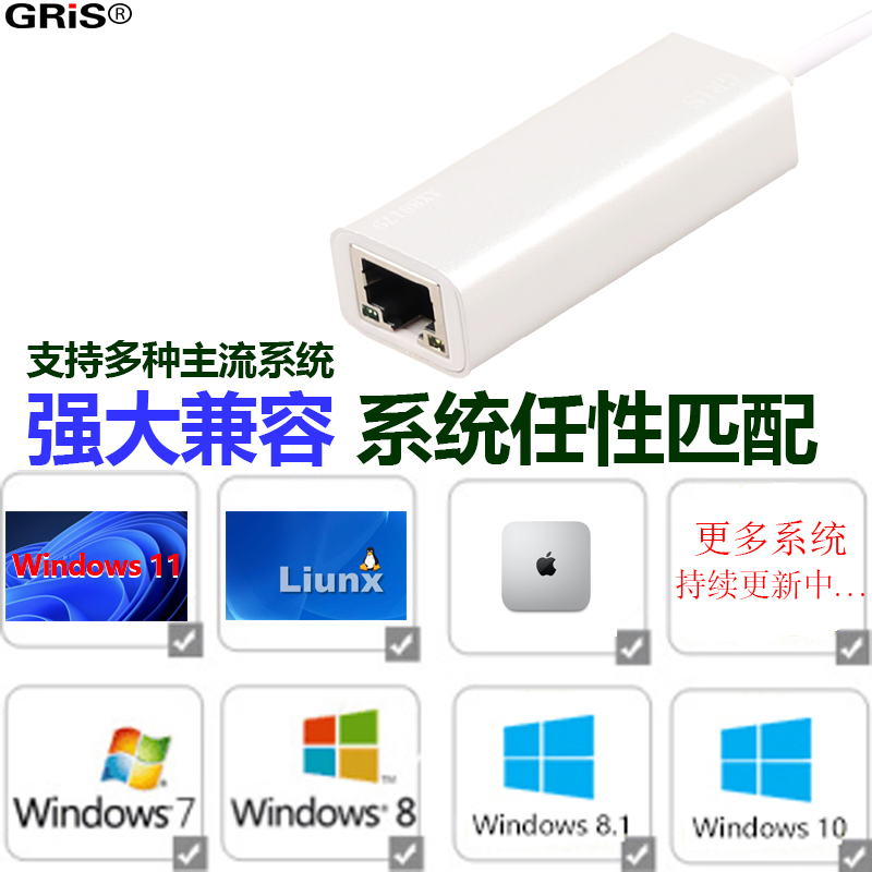 GRIS Type-C3.1 USB千兆网卡switch免驱动AX88179A群晖台式机笔记本电脑esxi电视机顶盒软路由RJ45校园以太网 - 图3