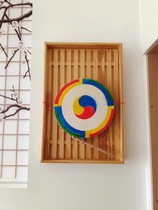Han-style wooden frame hanging drum hanging decoration can be knocked with drum stick North Korean folk drum restaurant Restaurant Decorative Pendant