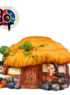 朝鲜草屋包邮房子餐厅吧台摆件