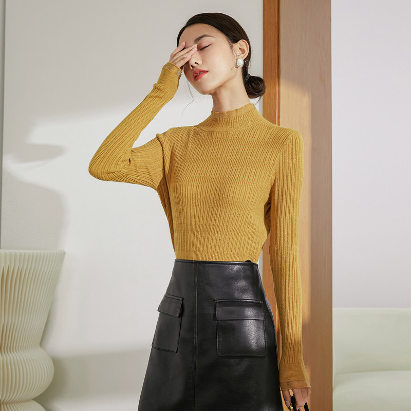 她图半高领修身秋冬2021新款针织衫 她图服饰毛针织衫
