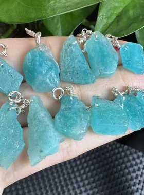 好记水晶天河石原石吊坠s925银镶嵌配饰小众清冷高级送朋友随机发