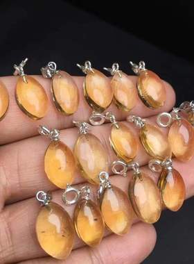 好记水晶黄水晶马眼吊坠s925银镶嵌小众高级精致送朋友家人随机发