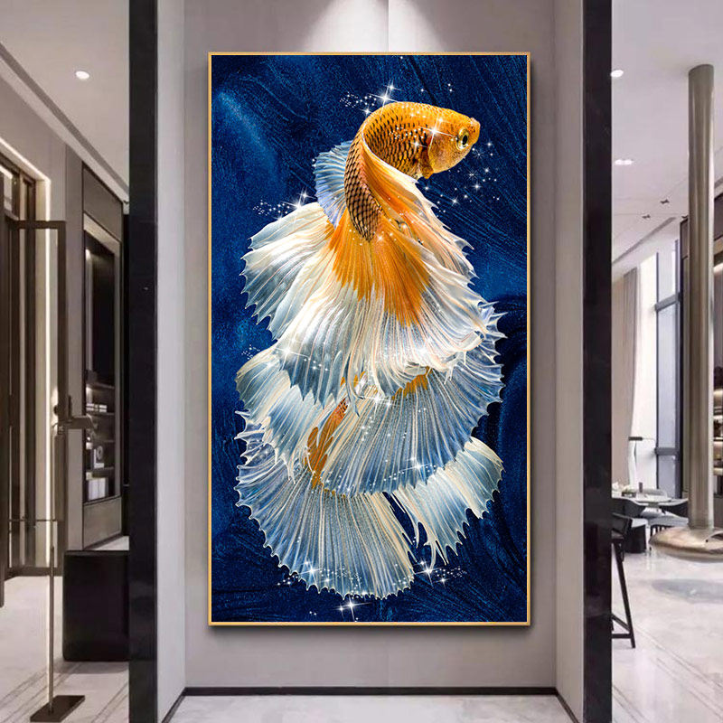 钻石画0玄关满钻锦鲤鱼客厅玄关水晶点粘贴砖十字绣00,淘宝优惠券,粉丝福利购,淘宝优惠卷