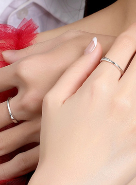 999纯银莫比乌斯环情侣戒指男女