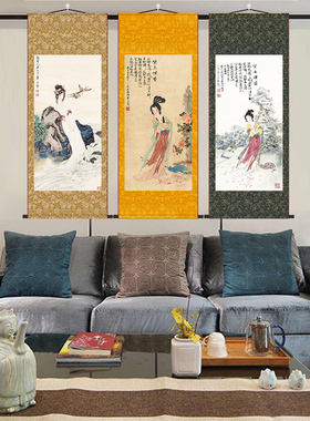 丝绸卷轴挂画图片多可定制