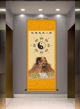 周易先天后天八卦河图洛书挂画易经文化周文王伏羲卷轴画客厅镇宅
