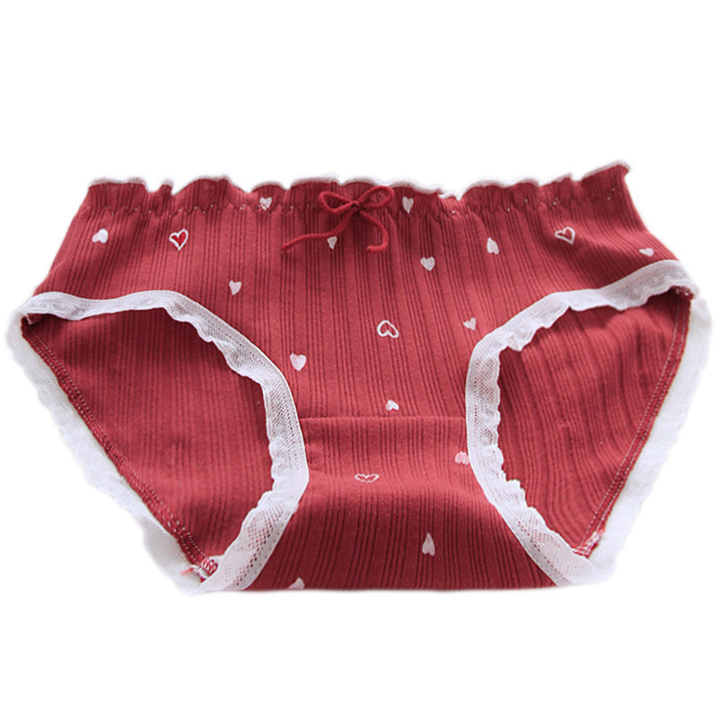 南极人女士全棉中腰学生高中红内裤 南极人泰阁内裤
