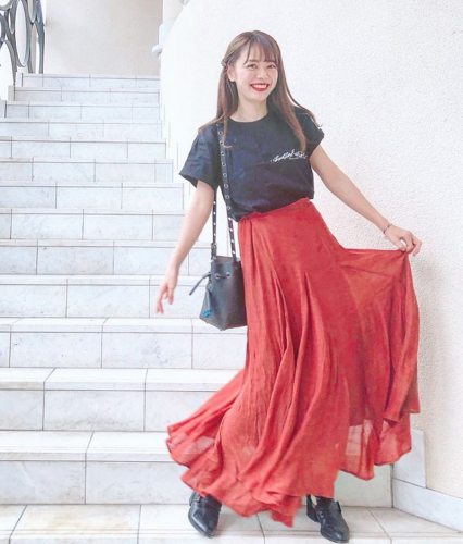 田中亜希子-明星人气款 23ss 浪漫大摆 松紧腰立裁轻盈鱼尾半身裙 - 图0