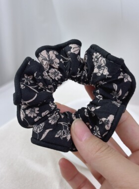 手作复古小碎花小肠圈文艺淑女气质韩系头绳头花丸子头低马尾发绳