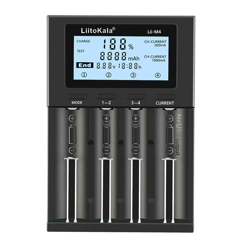 lii-M4 18650锂电池充电器26650放电容量检测57号镍氢21700充电宝 - 图3