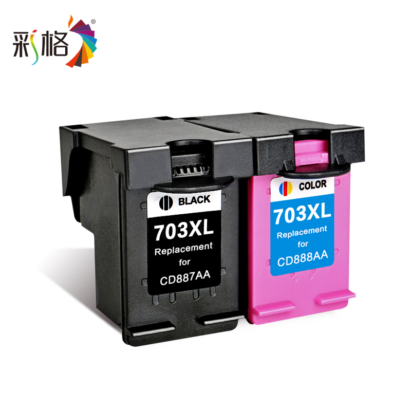 彩格适用惠普HP703墨盒Deskjet K109a K209 510a F735 D730打印机墨盒703黑色彩色大容量 - 图0