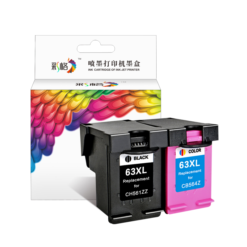 彩格兼容惠普HP63XL墨盒hp2130 3630 3830 officejet 4520 4650 3632黑色彩色F6U61A F6U62A打印机墨盒大容量-图3